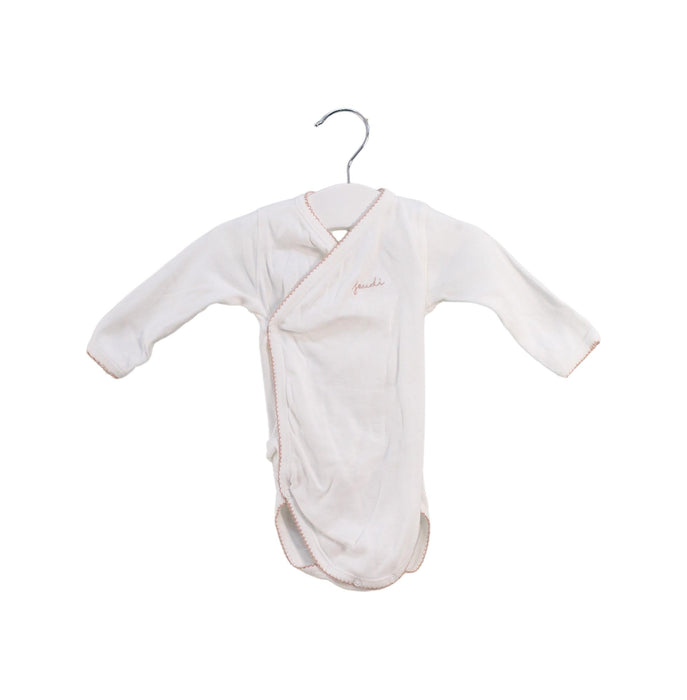 A White Long Sleeve Bodysuits from Bonpoint in size 0-3M for neutral. (Front View)