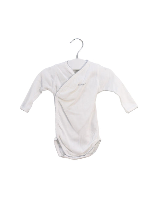 A White Long Sleeve Bodysuits from Bonpoint in size 0-3M for neutral. (Front View)