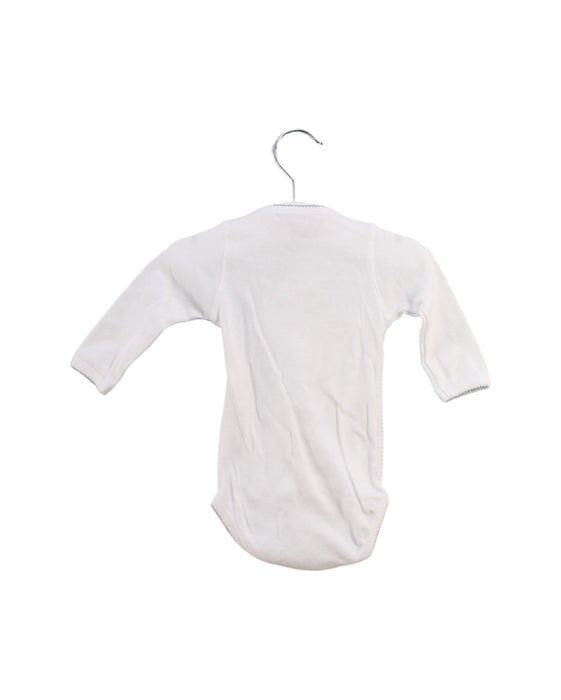 A White Long Sleeve Bodysuits from Bonpoint in size 0-3M for neutral. (Back View)