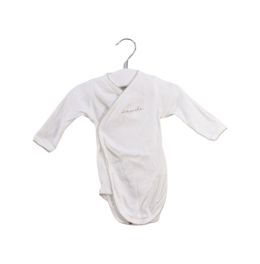 A White Long Sleeve Bodysuits from Bonpoint in size 0-3M for neutral. (Front View)