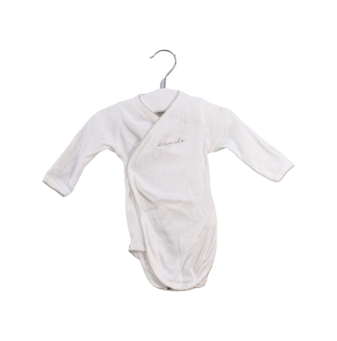 A White Long Sleeve Bodysuits from Bonpoint in size 0-3M for neutral. (Front View)