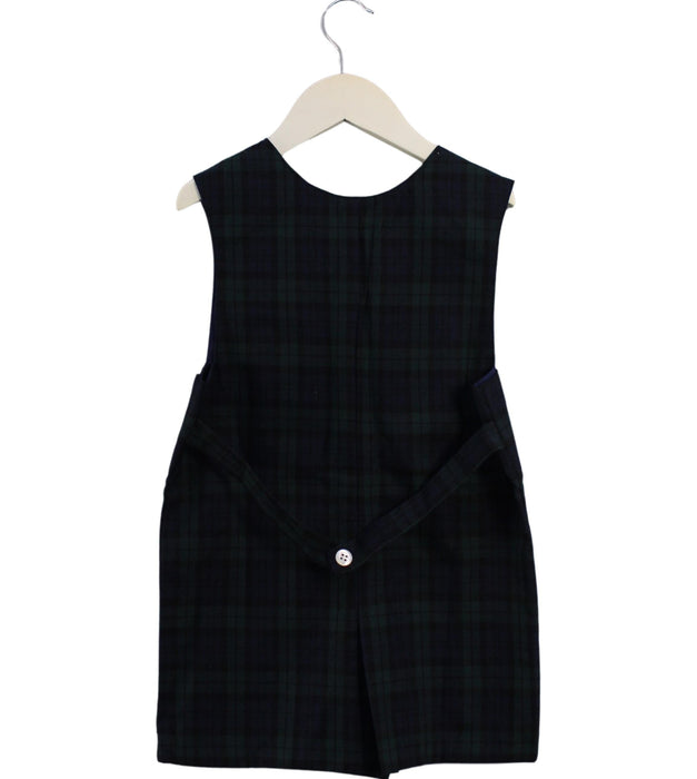 A Green Overall Shorts from Smock Shop in size 4T for boy. (Back View)