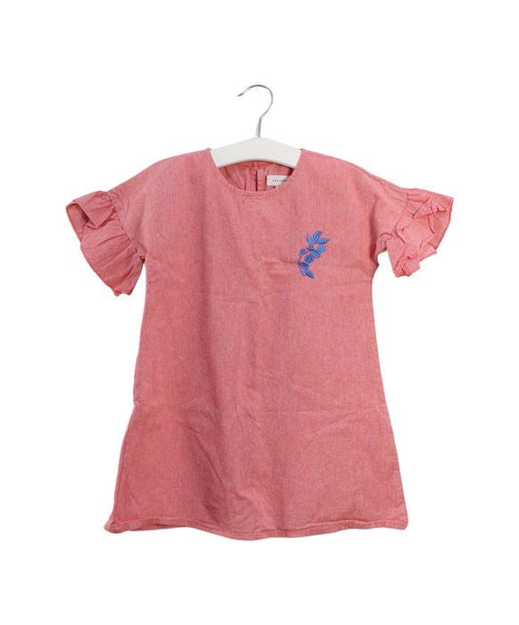 A Pink Short Sleeve Dresses from Sea Apple in size 4T for girl. (Front View)