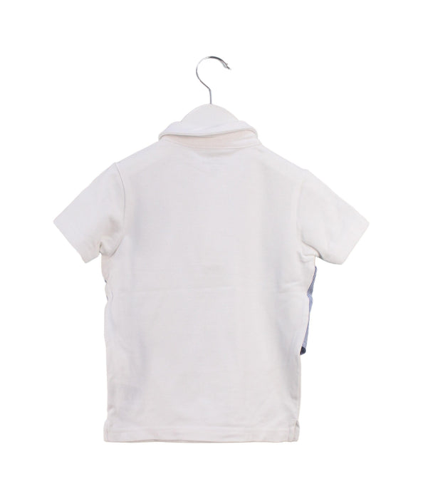 A White Short Sleeve Polos from Chickeeduck in size 2T for boy. (Back View)