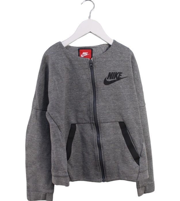 A Grey Lightweight Jackets from Nike in size 10Y for boy. (Front View)