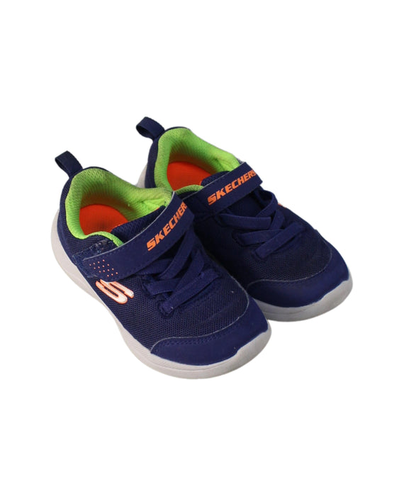 A Navy Sneakers from Skechers in size 3T for boy. (Front View)