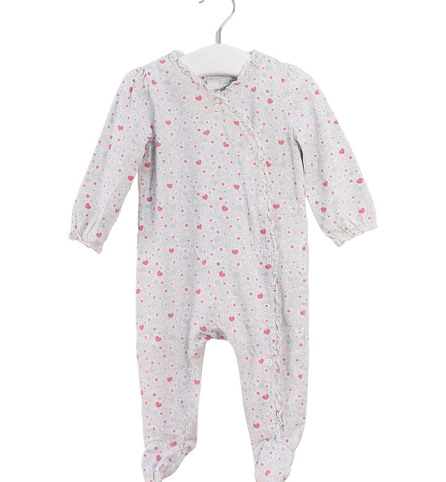 A Blue Onesies from The Little White Company in size 3-6M for girl. (Front View)