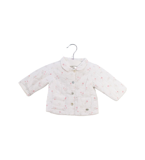 A White Puffer/Quilted Jackets from Tartine et Chocolat in size 0-3M for girl. (Front View)