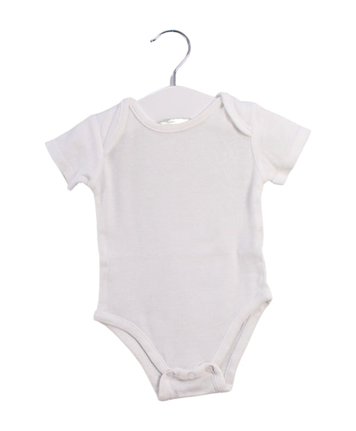 A White Short Sleeve Bodysuits from Calvin Klein in size 0-3M for neutral. (Front View)