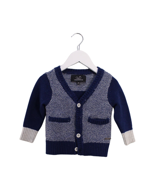 A Navy Cardigans from Chickeeduck in size 18-24M for boy. (Front View)