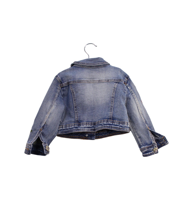 A Blue Lightweight Jackets from Monnalisa in size 2T for girl. (Back View)