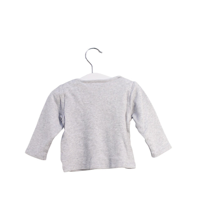 A Grey Long Sleeve Tops from The Little White Company in size 3-6M for boy. (Back View)