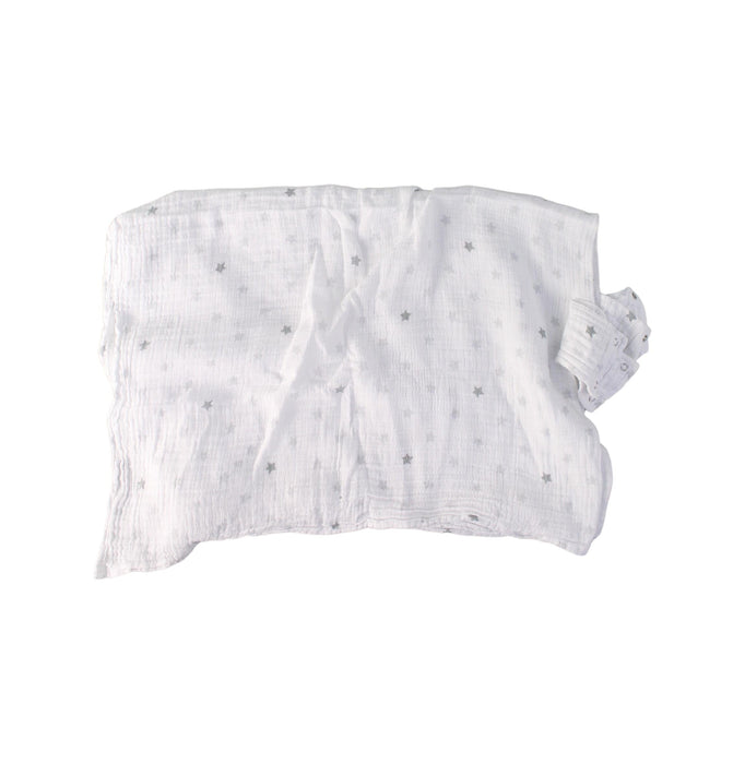 A White Swaddles from Aden & Anais in size O/S for neutral. (Front View)
