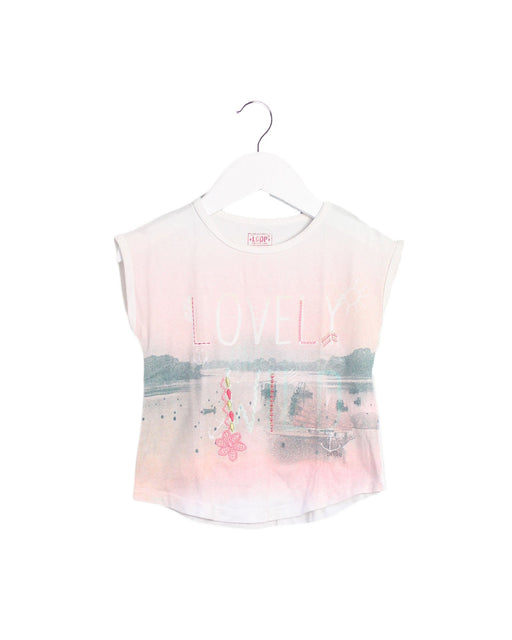 A White Short Sleeve T Shirts from La Compagnie des Petits in size 3T for girl. (Front View)