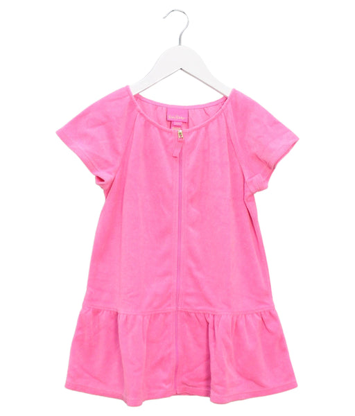A Pink Short Sleeve Dresses from Lilly Pulitzer in size 4T for girl. (Front View)
