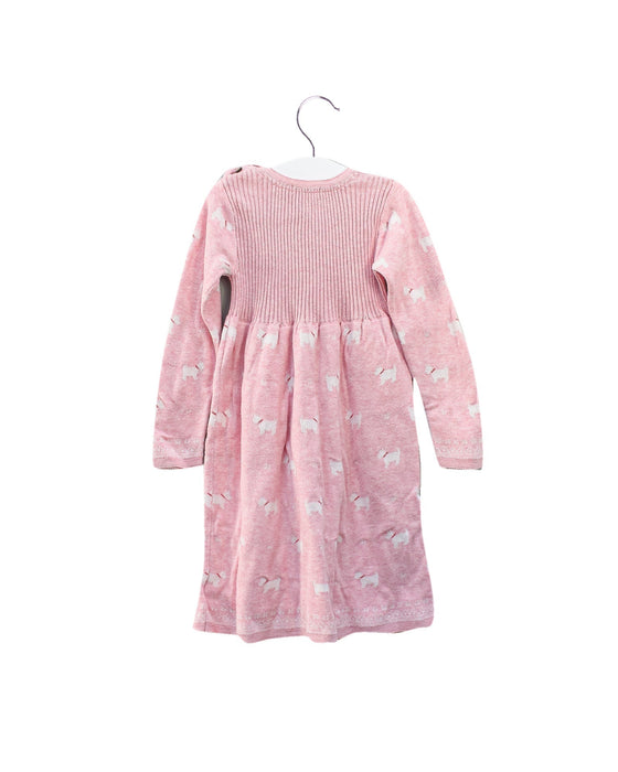 A Pink Sweater Dresses from Purebaby in size 3T for girl. (Back View)