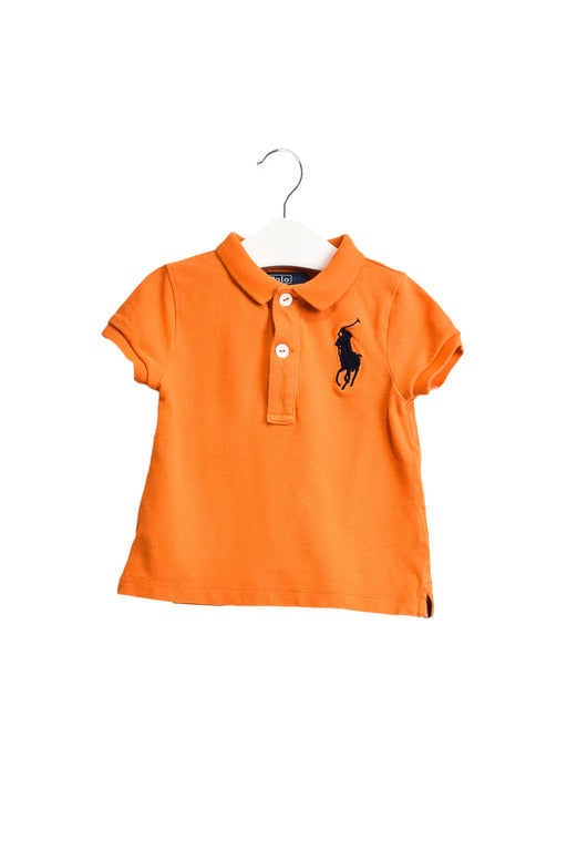 A Orange Short Sleeve Polos from Polo Ralph Lauren in size 6-12M for boy. (Front View)