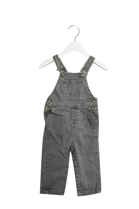 A Grey Long Overalls from Petit Bateau in size 3-6M for girl. (Front View)