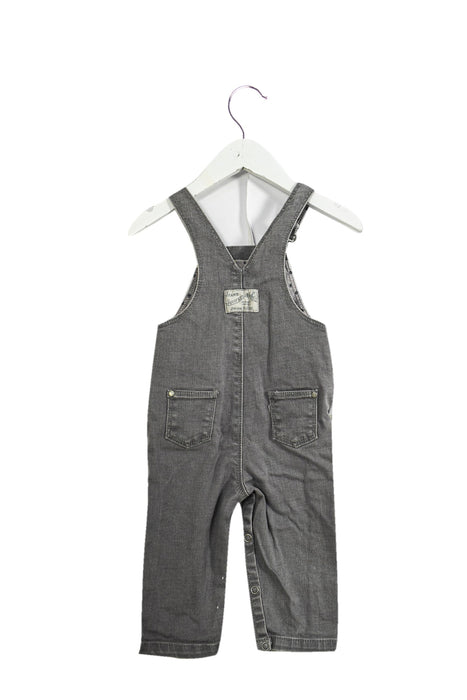 A Grey Long Overalls from Petit Bateau in size 3-6M for girl. (Back View)