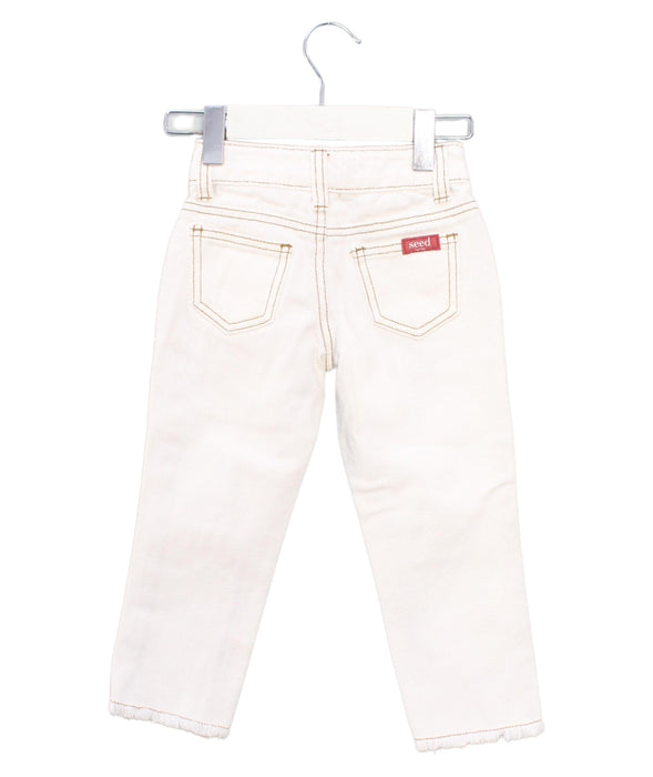 A White Jeans from Seed in size 2T for girl. (Back View)