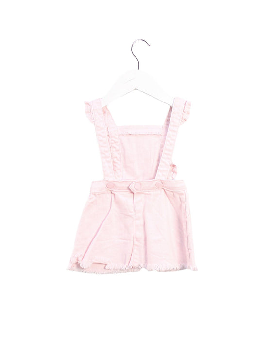 A Pink Overall Dresses from Seed in size 3-6M for girl. (Back View)