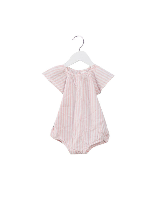 A Pink Short Sleeve Bodysuits from Seed in size 3-6M for girl. (Front View)