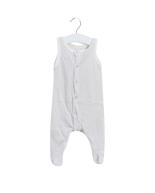 A Grey Sleeveless Jumpsuits from Petit Bateau in size 0-3M for girl. (Front View)