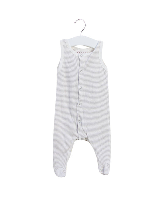 A Grey Sleeveless Jumpsuits from Petit Bateau in size 0-3M for girl. (Front View)