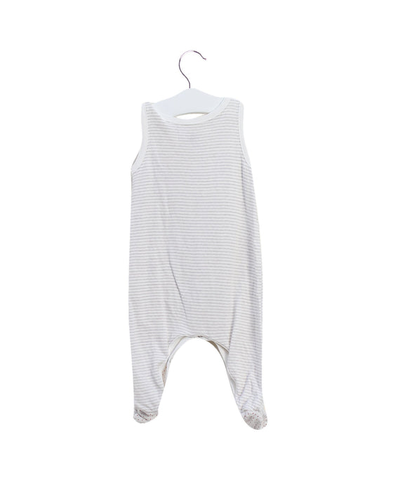 A Grey Sleeveless Jumpsuits from Petit Bateau in size 0-3M for girl. (Back View)