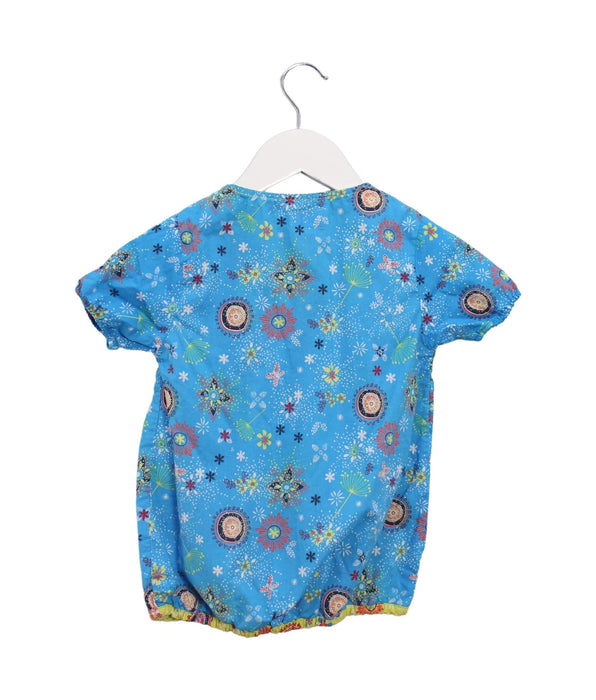 A Blue Short Sleeve Tops from La Compagnie des Petits in size 5T for girl. (Back View)