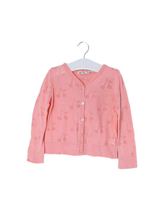 A Pink Cardigans from Bonpoint in size 3T for girl. (Front View)