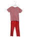 A Red Pyjama Sets from Petit Bateau in size 6T for boy. (Front View)