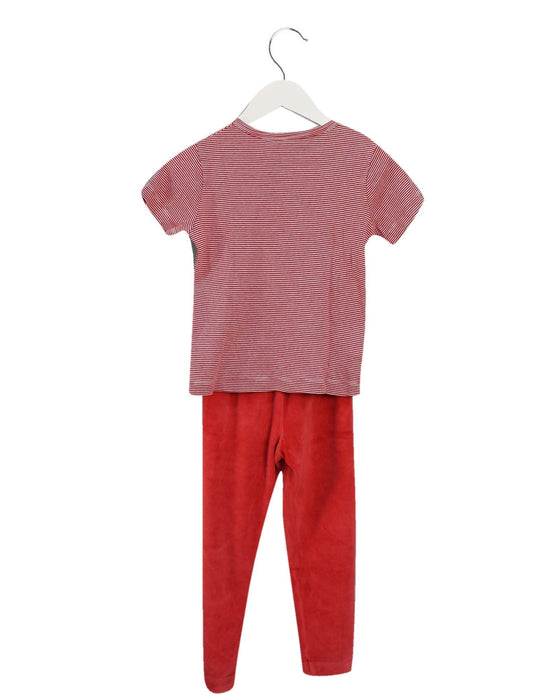 A Red Pyjama Sets from Petit Bateau in size 6T for boy. (Back View)