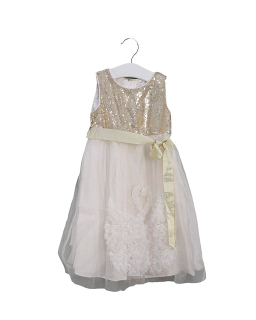 A Gold Sleeveless Dresses from Monsoon in size 18-24M for girl. (Front View)