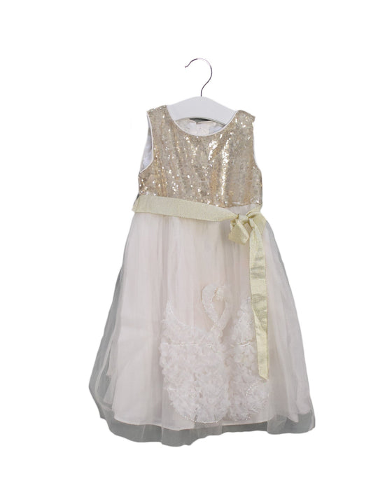 A Gold Sleeveless Dresses from Monsoon in size 18-24M for girl. (Front View)