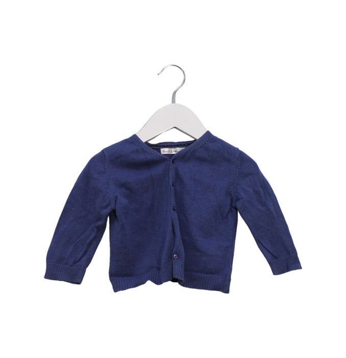 A Blue Cardigans from Bout'Chou in size 6-12M for boy. (Front View)