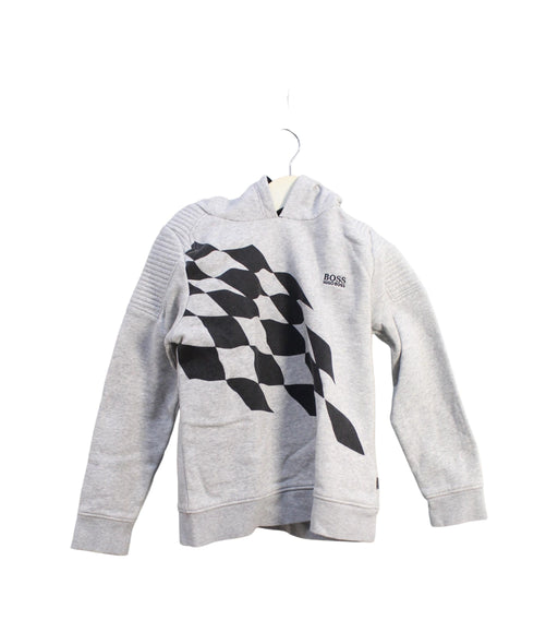 A Grey Hooded Sweatshirts from Boss in size 8Y for boy. (Front View)