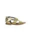 A Gold Sandals from Velveteen in size 4T for girl. (Back View)