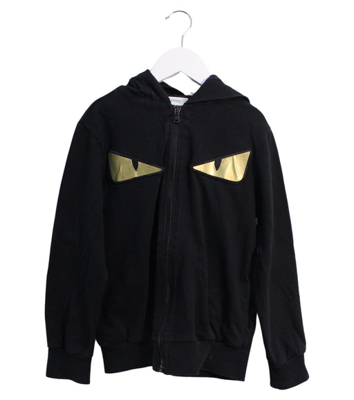 A Black Zippered Sweatshirts from Fendi in size 7Y for boy. (Front View)