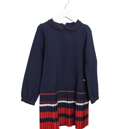 A Navy Long Sleeve Dresses from Tartine et Chocolat in size 6T for girl. (Front View)
