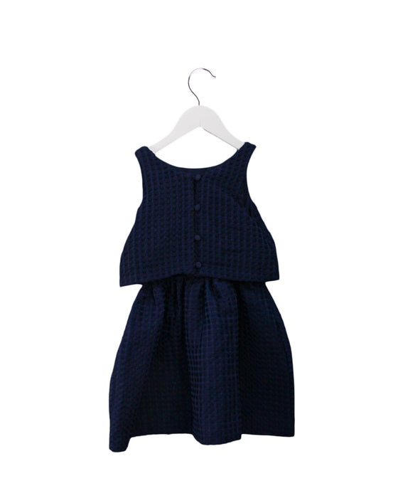 A Navy Sleeveless Dresses from Polo Ralph Lauren in size 5T for girl. (Back View)