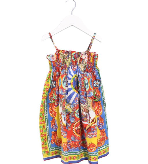 A Multicolour Sleeveless Dresses from Dolce & Gabbana in size 4T for girl. (Front View)