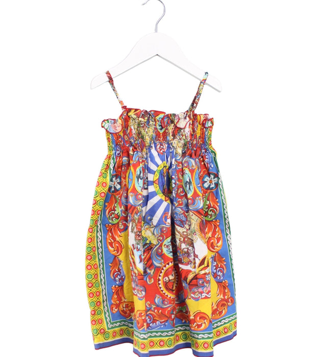 A Multicolour Sleeveless Dresses from Dolce & Gabbana in size 4T for girl. (Front View)