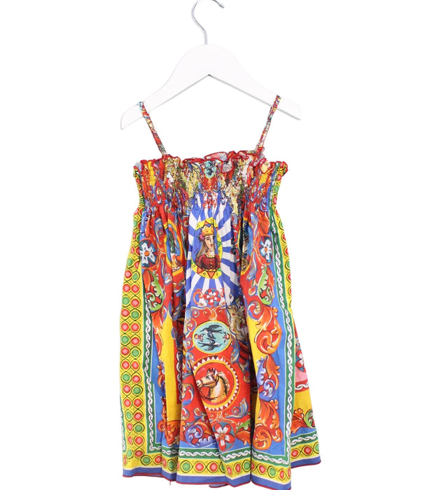 A Multicolour Sleeveless Dresses from Dolce & Gabbana in size 4T for girl. (Back View)