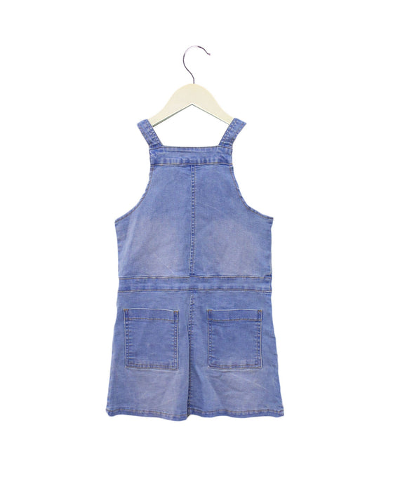 A Blue Overall Dresses from Seed in size 7Y for girl. (Back View)
