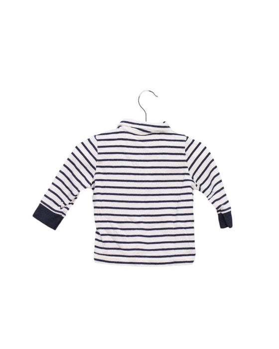 A Navy Long Sleeve Polos from Petit Bateau in size 0-3M for boy. (Back View)