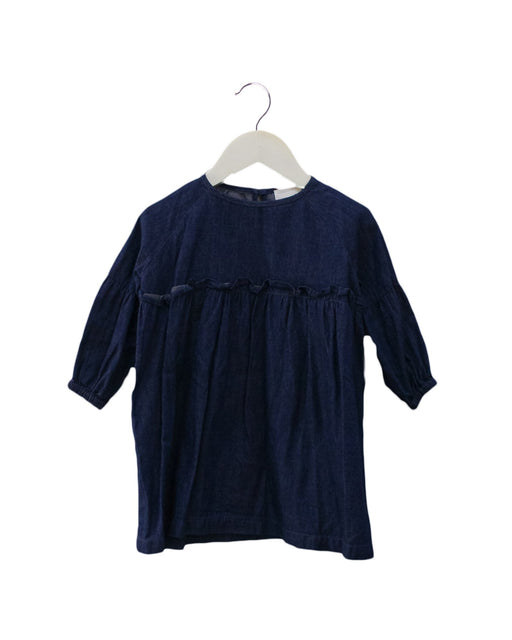 A Blue Long Sleeve Dresses from Seed in size 2T for girl. (Front View)