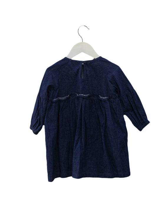 A Blue Long Sleeve Dresses from Seed in size 2T for girl. (Back View)