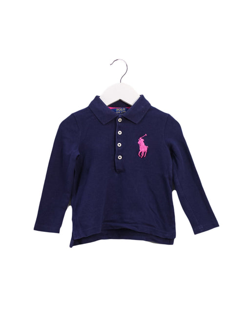 A Navy Long Sleeve Polos from Polo Ralph Lauren in size 2T for girl. (Front View)
