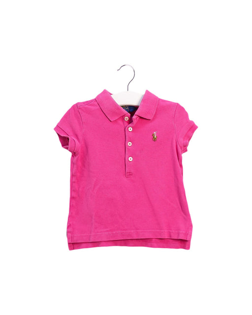 A Pink Short Sleeve Polos from Polo Ralph Lauren in size 2T for girl. (Front View)